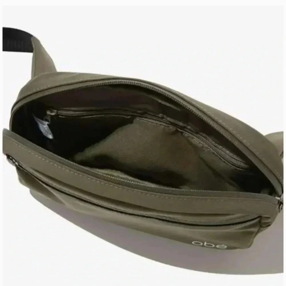 Obe Fitness Belt Bag Olive Green Nylon Adjustable Waist Fanny Pack Crossbody‎